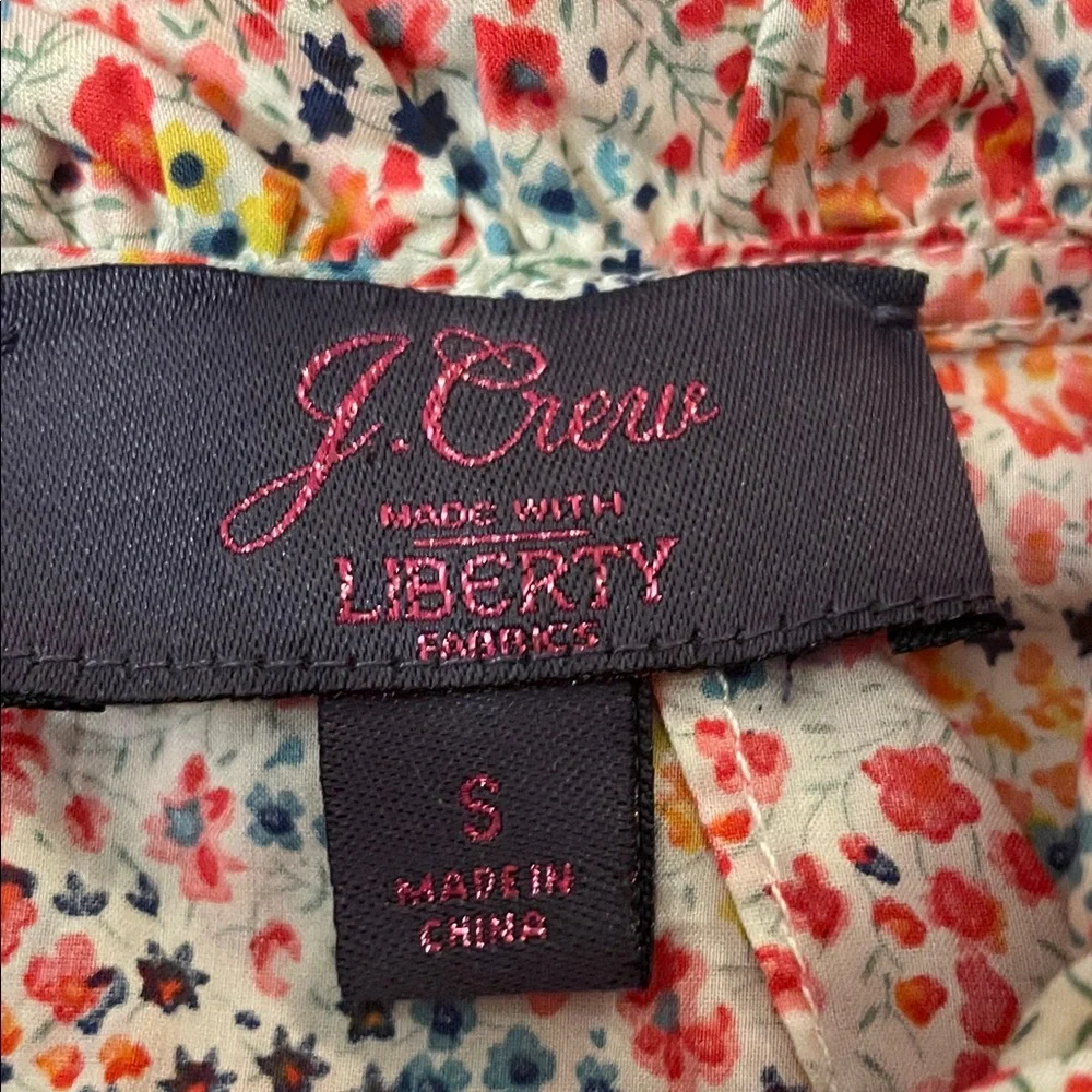 J.Crew Liberty Fabric Long-sleeve ruffleneck top in Liberty® Phoebe floral